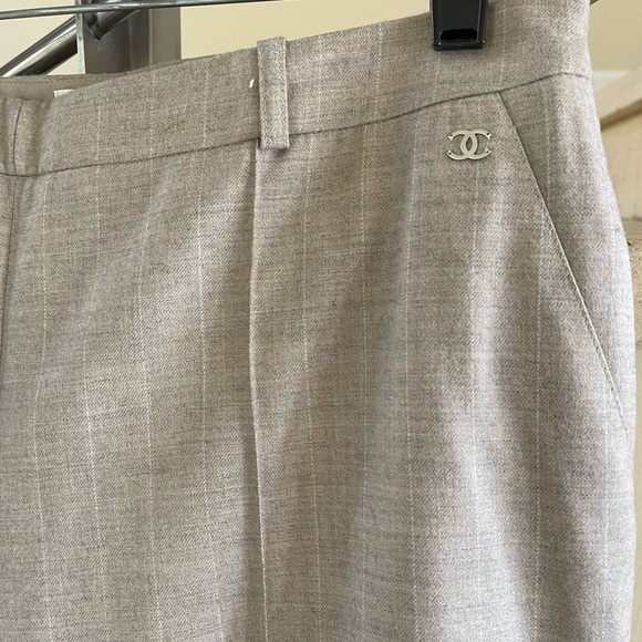 CHANEL Pants - VINTAGE CHANEL WIDE Stylish Gray Dress Pants
